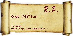 Ruge Péter névjegykártya