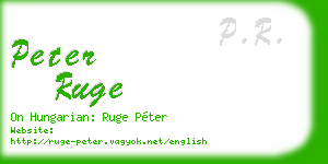 peter ruge business card